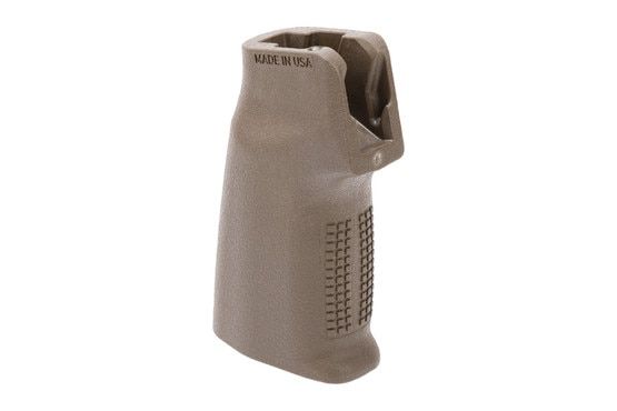 Field Drab AR-15 pistol grip with anti-slip texture.